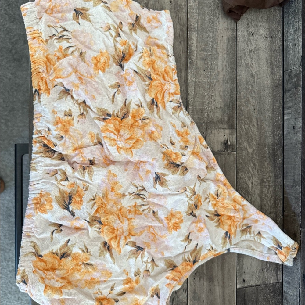 Floral Orange and Cream Dress